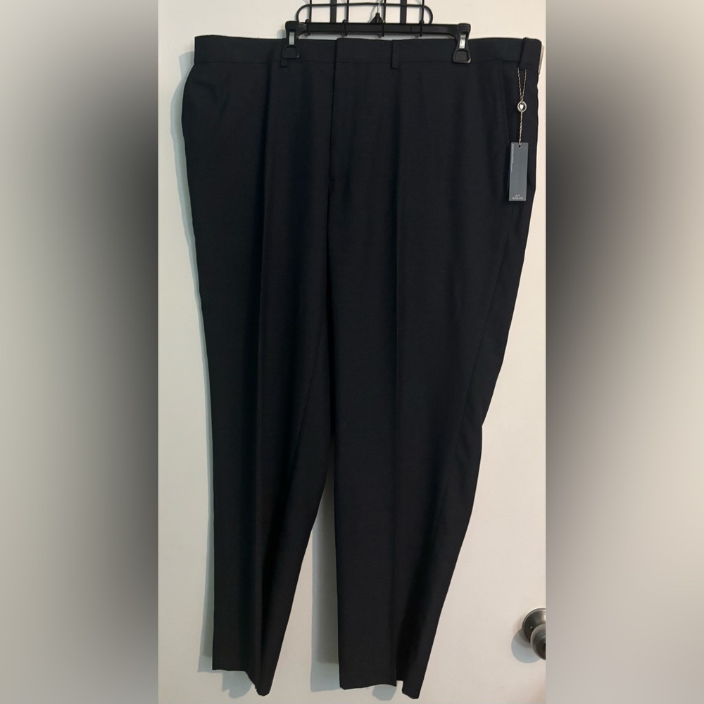 NWT Bert Pulitzer Mens Flat Front Pants 44x30 MSRP 79.99 Navy Windowpane PY50013
